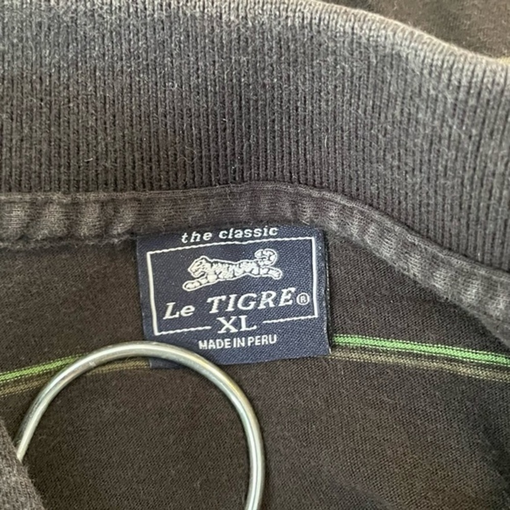Le Tigre Rare Vintage Black with Green and‎ Grey Stripes  Size XL - Picture 6 of 6